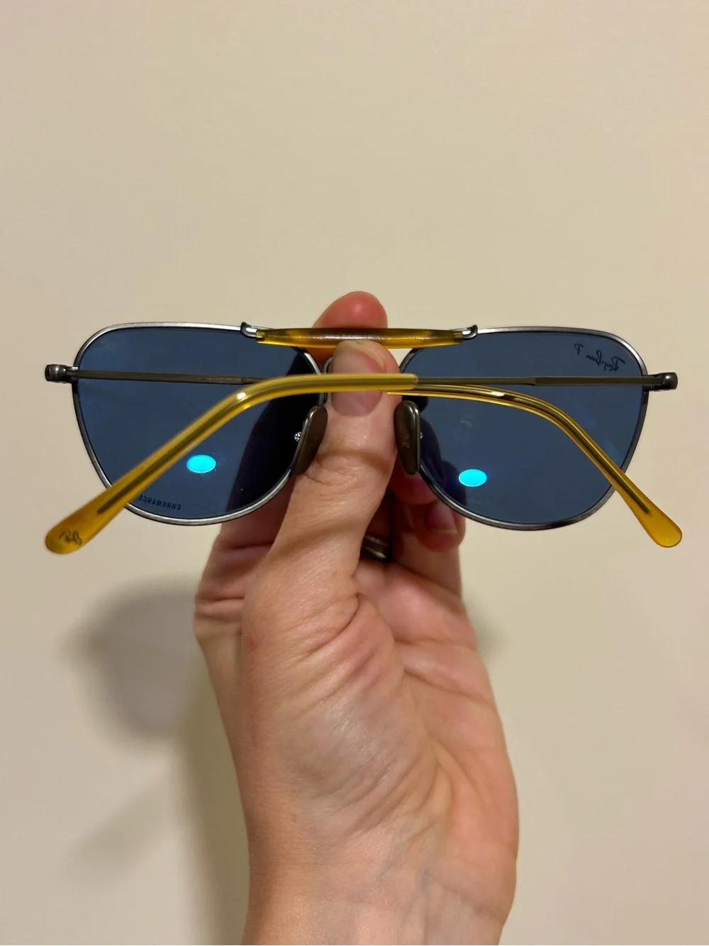 Ray-Ban Polarized Aviator RB8064 Titanium Blue Classic Sunglasses